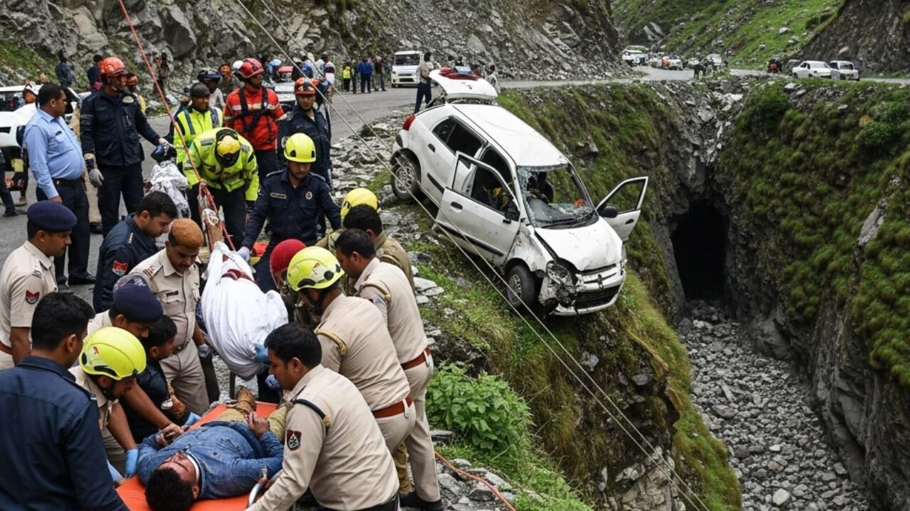 Uttarkashi News : गंगोत्री हाईवे पर खाई में गिरी कार, एक की मौत, एक गंभीर रूप से घायल